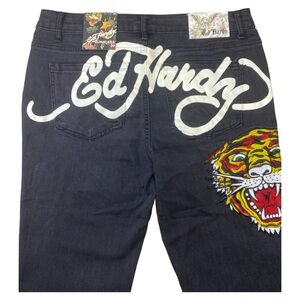 Ed Hardy Tiger Head Slim Flare Jeans Size 30 NWT